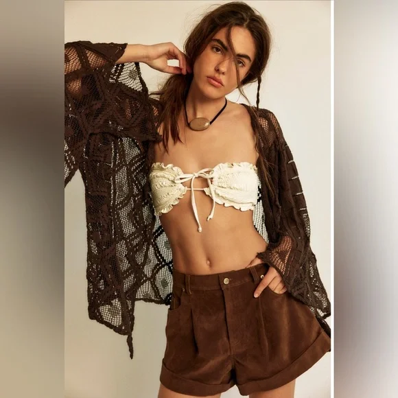 FREE PEOPLE Off The Coast Crochet Layer CARDIGAN - Picture 5 of 14